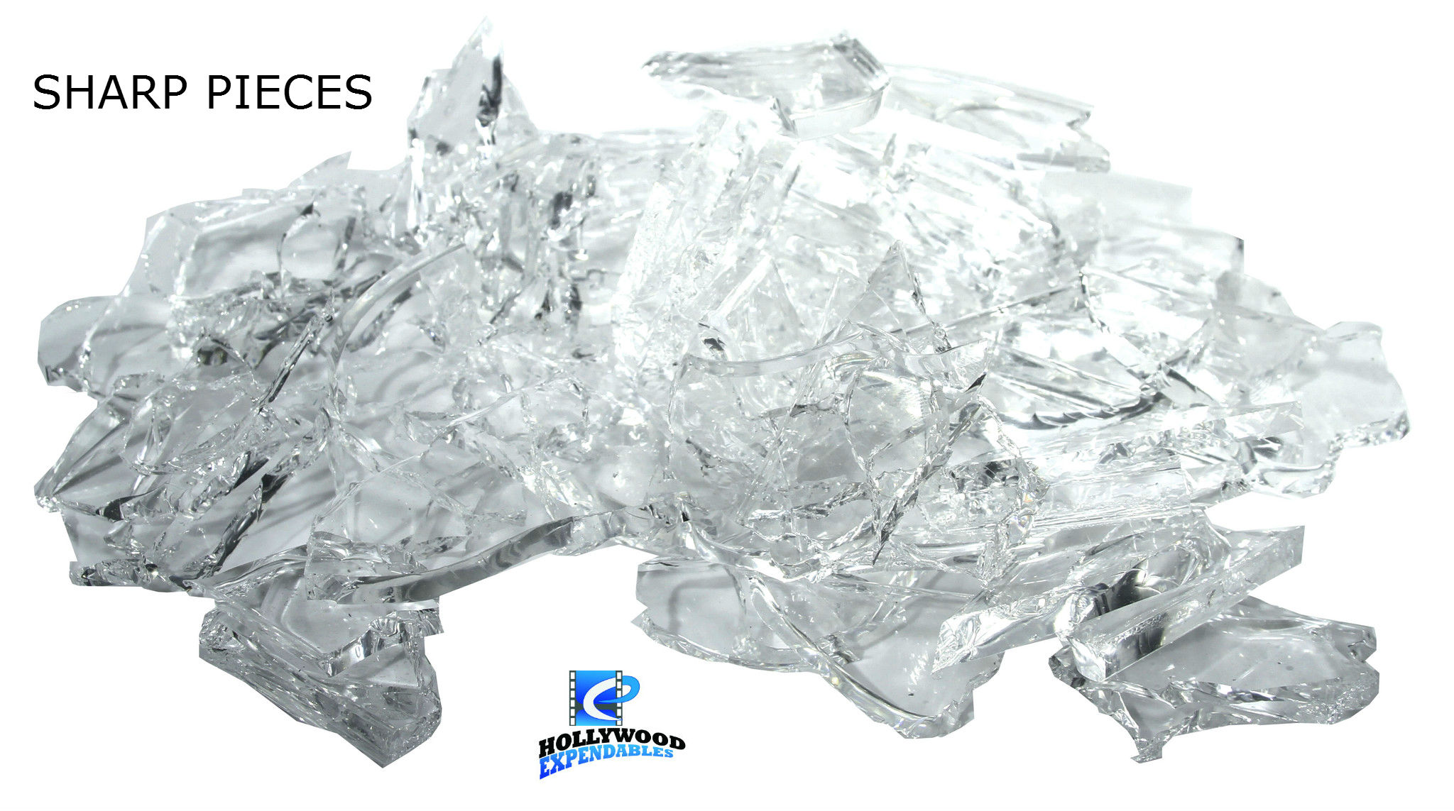 Broken Glass Silicone 1lb. Shards, Sharp Pieces & Tempered Hollywood