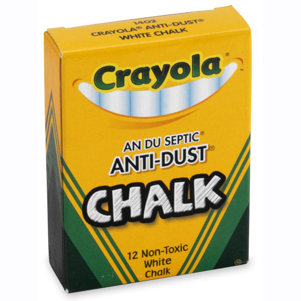 Anti-Dust Chalkboard Chalk, White, 12 Count - BIN1402