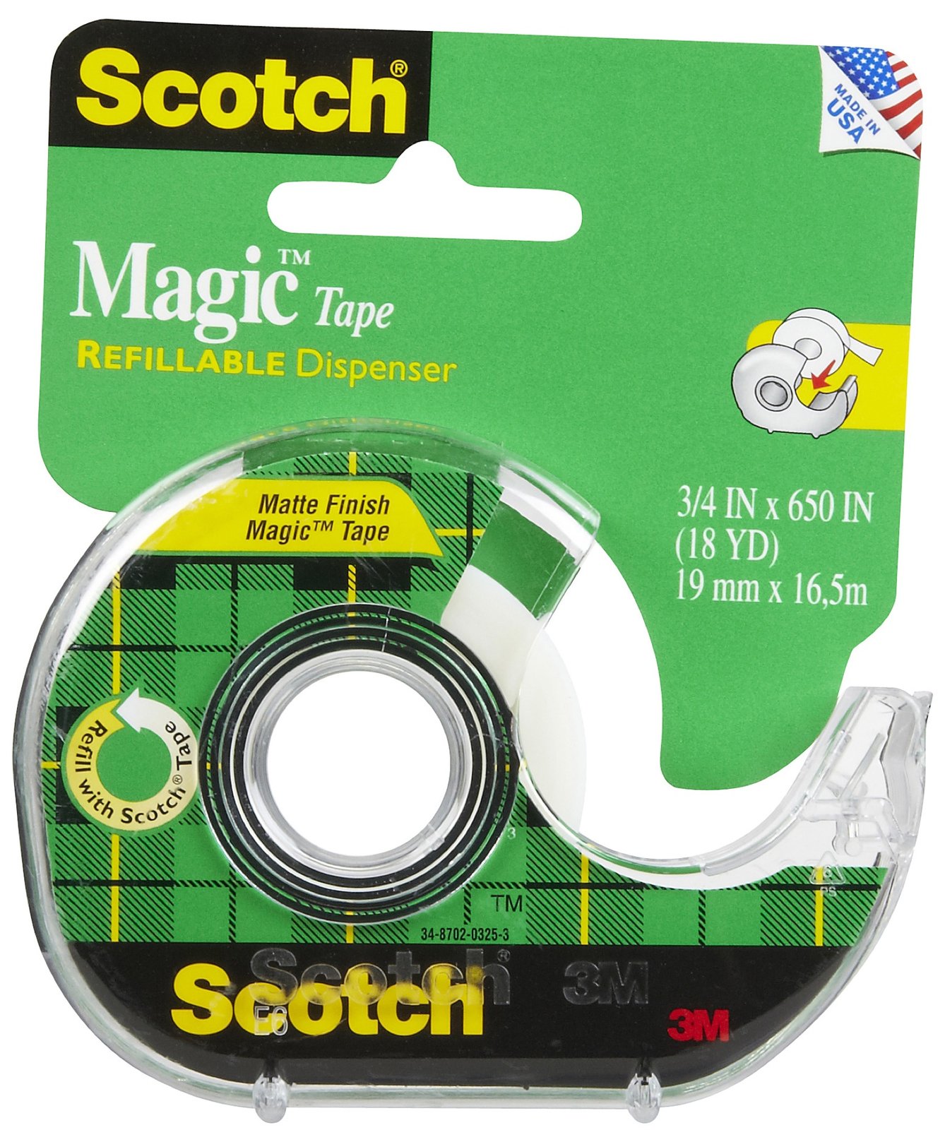 Scotch Brand Matt Finish Magic Tape 3/4″ X 18 Yds.