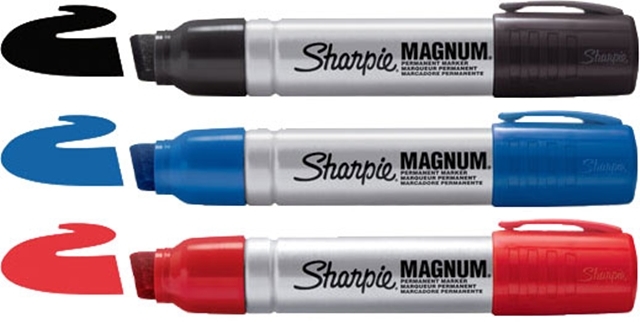 4 Magnum Size Markers: 2 Black and 2 Red for flipcharts - KING Flipchart